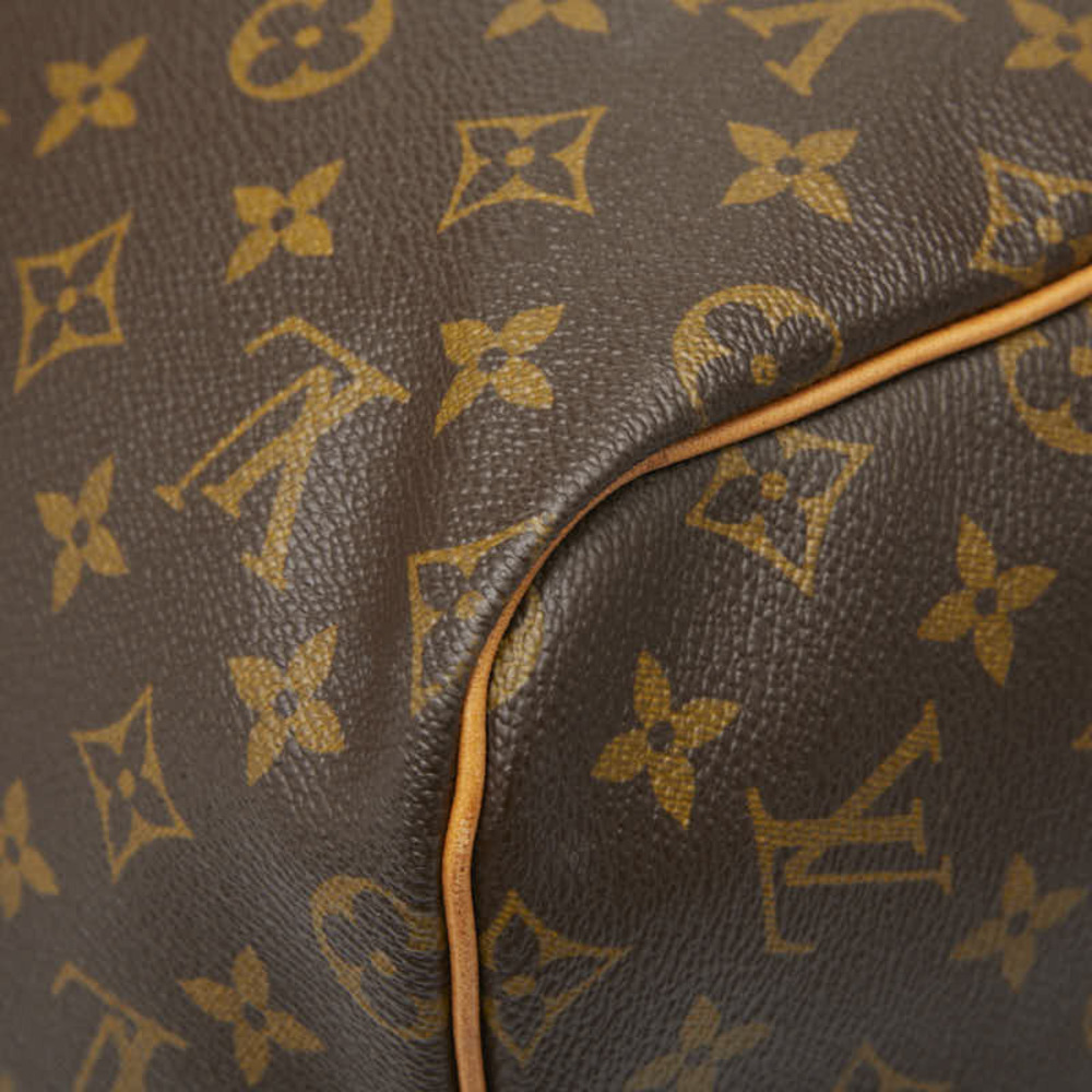 Louis Vuitton Monogram Keepall Boston Travel Bag Brown Leather - Picture 6 of 9